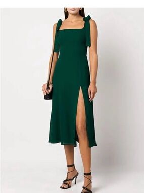 Reformation Twilight Dress emerald green